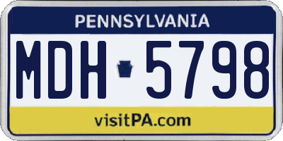 PA license plate MDH5798