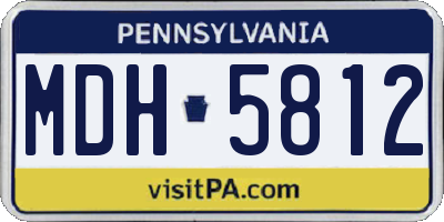 PA license plate MDH5812