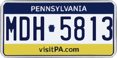 PA license plate MDH5813