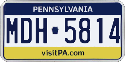 PA license plate MDH5814
