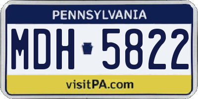 PA license plate MDH5822