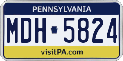 PA license plate MDH5824