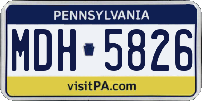 PA license plate MDH5826