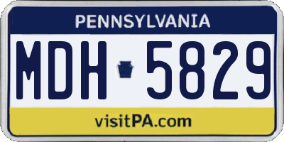 PA license plate MDH5829