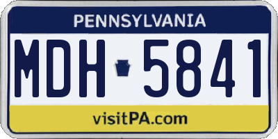PA license plate MDH5841