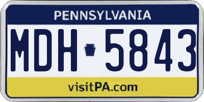 PA license plate MDH5843