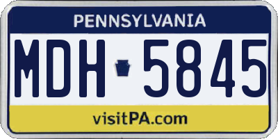 PA license plate MDH5845