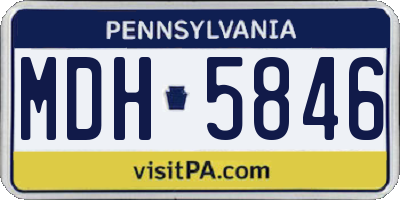 PA license plate MDH5846