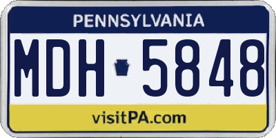 PA license plate MDH5848