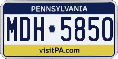 PA license plate MDH5850