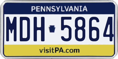 PA license plate MDH5864