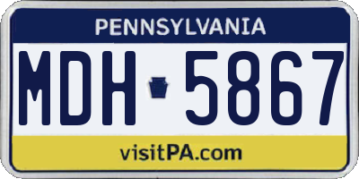 PA license plate MDH5867