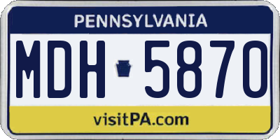 PA license plate MDH5870