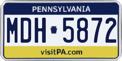 PA license plate MDH5872