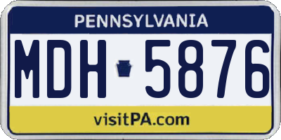 PA license plate MDH5876