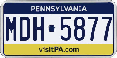 PA license plate MDH5877
