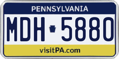 PA license plate MDH5880