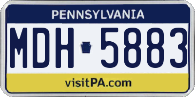 PA license plate MDH5883