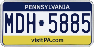 PA license plate MDH5885