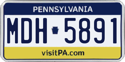 PA license plate MDH5891