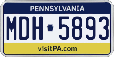PA license plate MDH5893