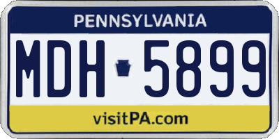 PA license plate MDH5899