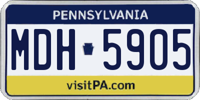 PA license plate MDH5905