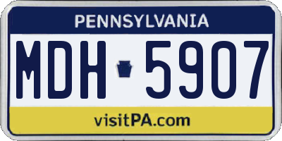 PA license plate MDH5907