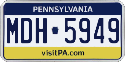 PA license plate MDH5949