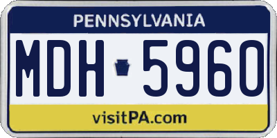 PA license plate MDH5960