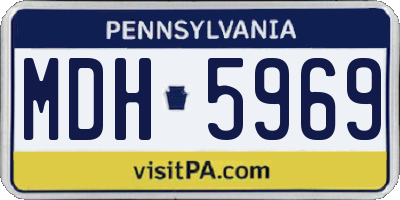 PA license plate MDH5969