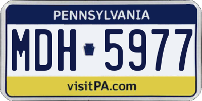 PA license plate MDH5977