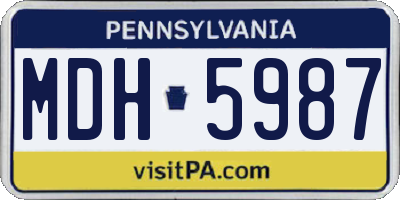 PA license plate MDH5987
