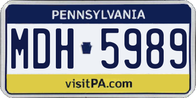 PA license plate MDH5989