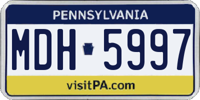 PA license plate MDH5997