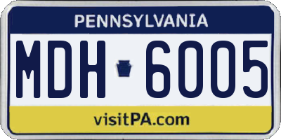 PA license plate MDH6005