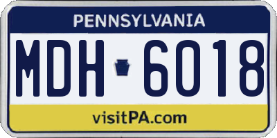 PA license plate MDH6018