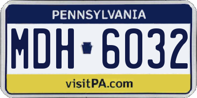 PA license plate MDH6032