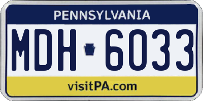 PA license plate MDH6033