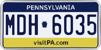 PA license plate MDH6035