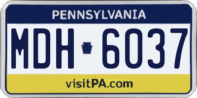 PA license plate MDH6037