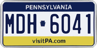 PA license plate MDH6041