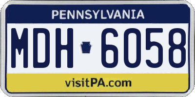 PA license plate MDH6058