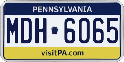 PA license plate MDH6065
