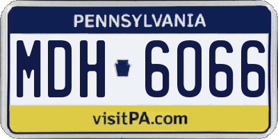 PA license plate MDH6066