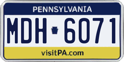 PA license plate MDH6071