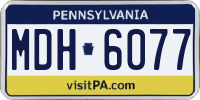 PA license plate MDH6077
