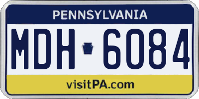 PA license plate MDH6084