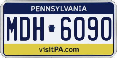PA license plate MDH6090