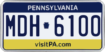 PA license plate MDH6100